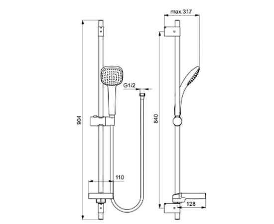 Душевой гарнитур ideal standard idealrain cube b0006aa в Актобе фото № 2