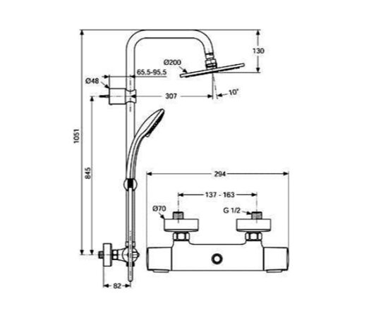 Душевая система ideal standard а5686аа в Актобе фото № 3