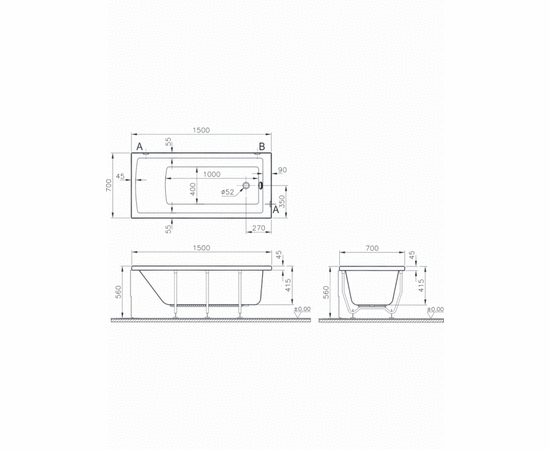 Ванна акриловая vitra 150x70 neon 52510001000 в Актобе фото № 2