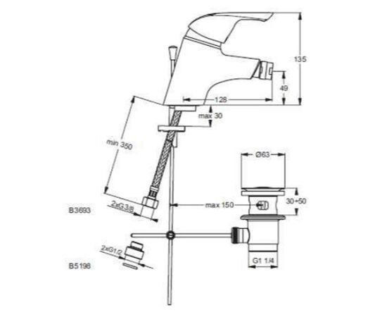 смеситель для биде ideal standard ceraplan new b3693aa в Актобе фото № 2