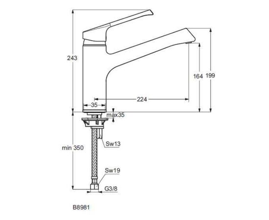 смеситель для кухни ideal standard retta b8981aa в Актобе фото № 3