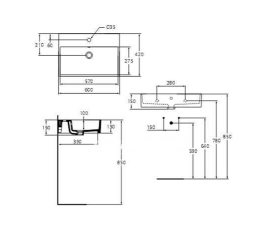 раковина накладная ideal standard strada к077801 60см в Актобе фото № 2