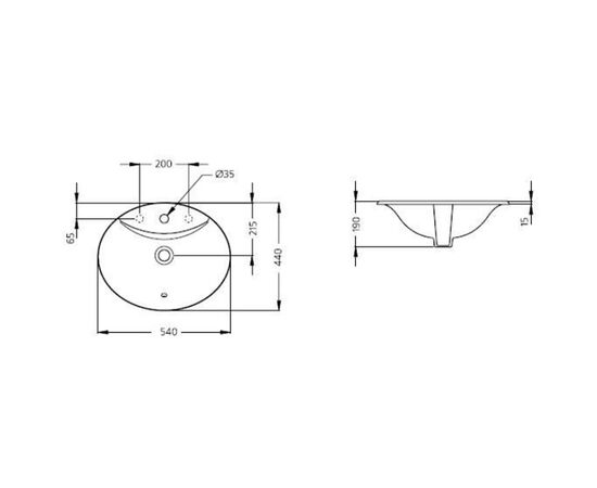 раковина на столешницу ideal standard oceane w306301 54х44 см встраиваемая в Актобе фото № 4