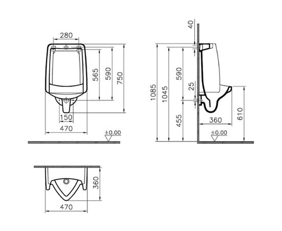 Писсуар vitra arkitekt 5231b003-7200 в Актобе фото № 2