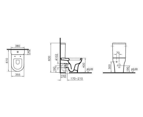 унитаз напольный vitra zentrum 9012b003-7202 с микролифтом в Актобе фото № 3