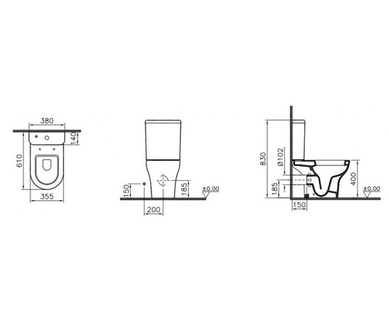 унитаз напольный vitra zentrum 9012b003-7204 с микролифтом в Актобе фото № 3