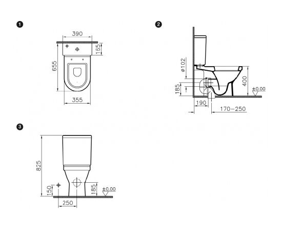 унитаз напольный vitra s50 9736b003-1162 в Актобе фото № 2