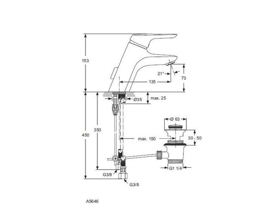 смеситель для раковины ideal standard ceramix blue a5646aa в Актобе фото № 3