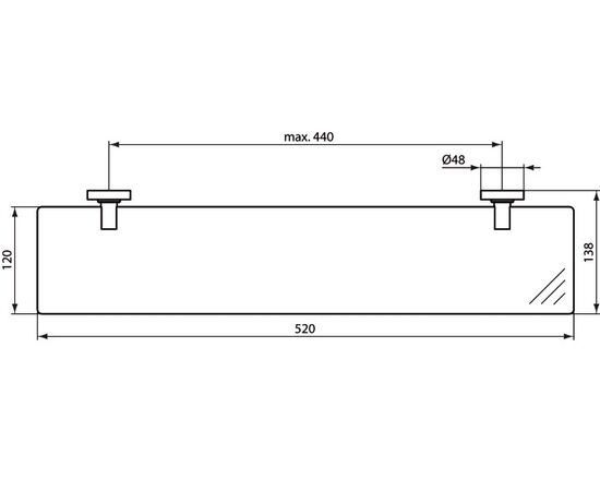 Полочка стеклянная ideal standard a9125аа в Актобе фото № 1