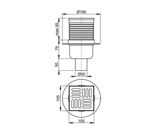 трап для душа alcaplast apv32 105x105mm в Актобе фото № 3