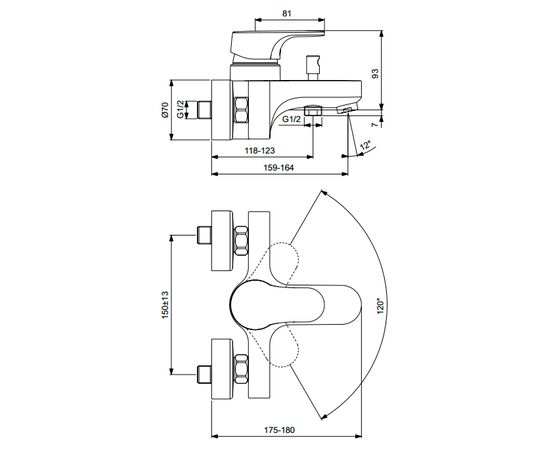 смеситель для ванны vidima one b0480aa/ba086aa в Актобе фото № 2