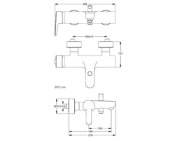 смеситель для ванны ideal standard connect blue b9921aa в Актобе фото № 2