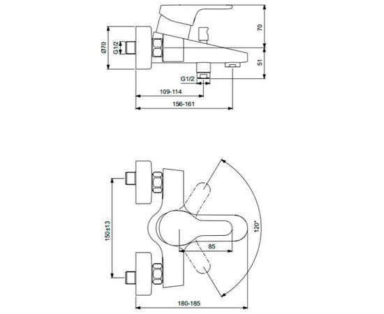 смеситель для ванны vidima joy b0470aa/ba076aa в Актобе фото № 2