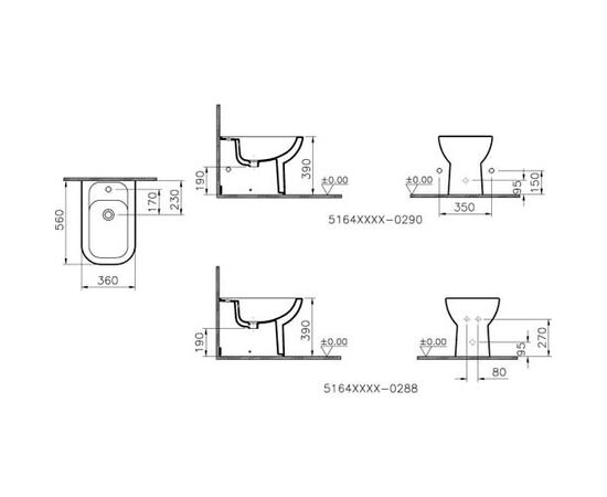 Биде vitra retro 5164b003-0288 напольное в Актобе фото № 2