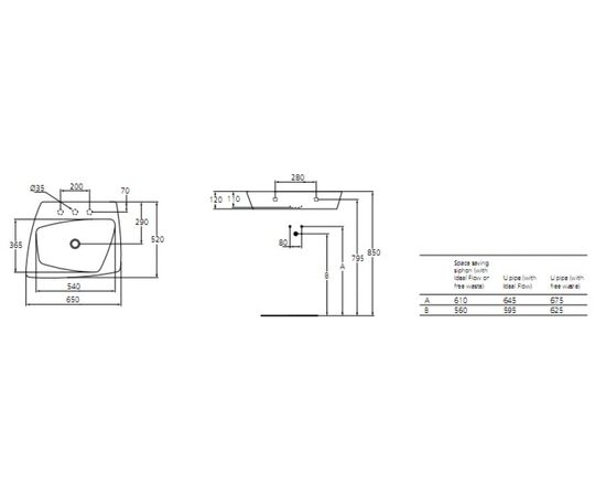 Накладная раковина ideal standard simplyu t097401 65см в Актобе фото № 3