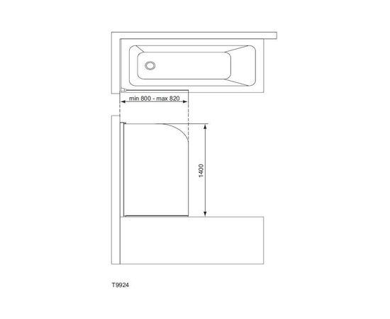 шторка для ванны t9924eo  80x140 в Актобе фото № 2