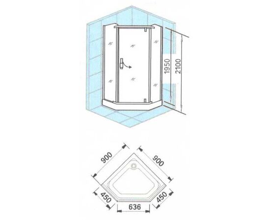 Душевой уголок appollo 90x90 ts-028b в Актобе фото № 3