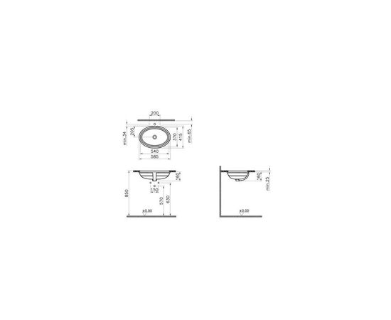 раковина под столешницу vitra  efes/aria 5800b003-0012 58.5х41.5 см в Актобе фото № 3