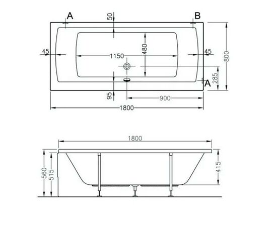 Ванна акриловая vitra 180x80 t4 56010001000 в Актобе фото № 3