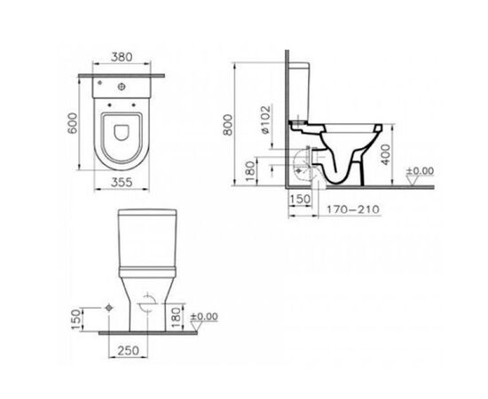 унитаз напольный vitra s50 9798b003-0227 в Актобе фото № 3