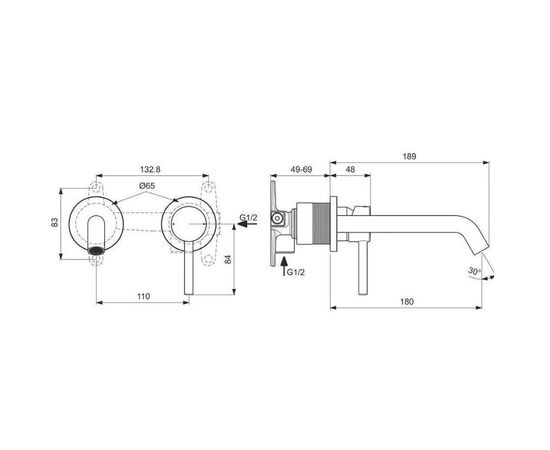 смеситель для раковины ideal standard ceraline a6938xg встраиваемый в Актобе фото № 3