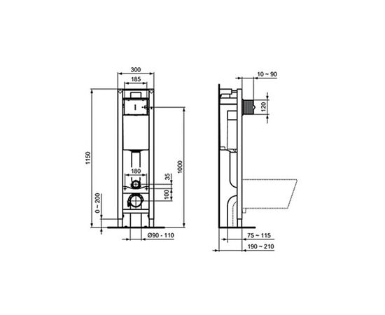 Инсталляция для унитаза ideal standard prosys eco frame e233267 в Актобе фото № 2