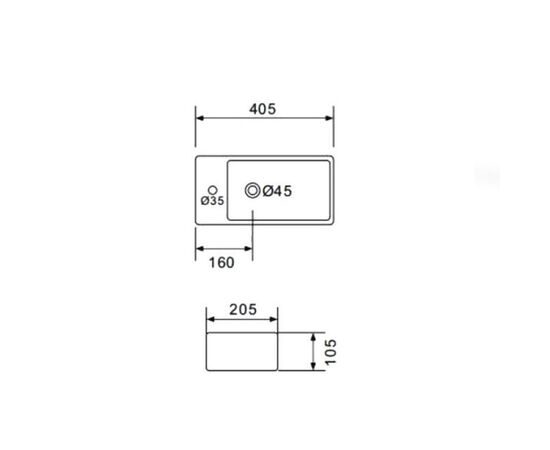 раковина подвесная gappo gt706l 40х20 см в Актобе фото № 2