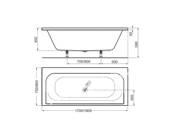 Ванна ideal standard 170x75 playa t962701 в Актобе фото № 2