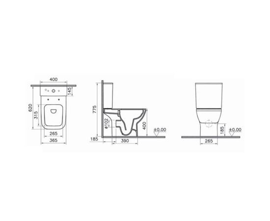 унитаз напольный vitra integra square 9833b003-7205 с микролифтом в Актобе фото № 3