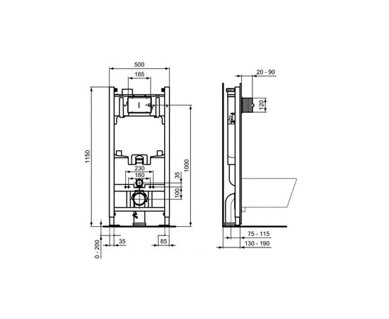 Инсталляция для унитаза ideal standard prosys eco frame 2.0 r046367 в Актобе фото № 3