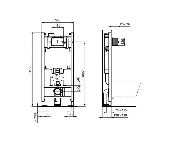 Инсталляция для унитаза ideal standard prosys 2.0 r0464aa в Актобе фото № 2