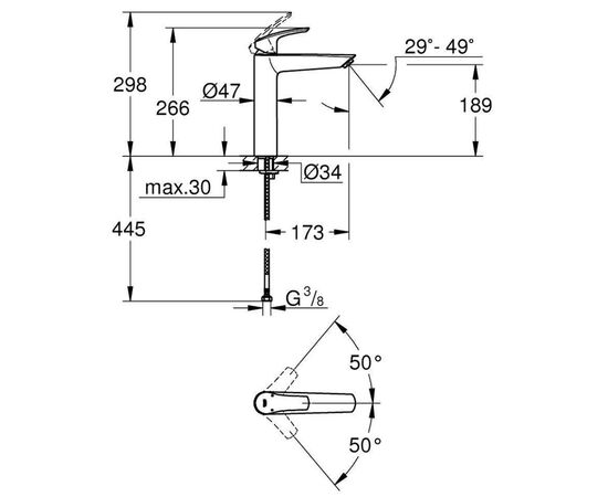 смеситель для раковины grohe eurosmart 23971003  в Актобе фото № 2