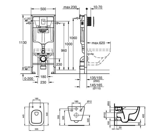 унитаз подвесной ideal standard i.life t461401 с инсталляцией 39501000 в Актобе фото № 2