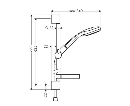 Душевой гарнитур hansgrohe croma 100 vario 27772000 в Актобе фото № 2