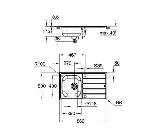 Кухонная мойка grohe k200 31552sd1 из нержавеющей стали в Актобе фото № 3