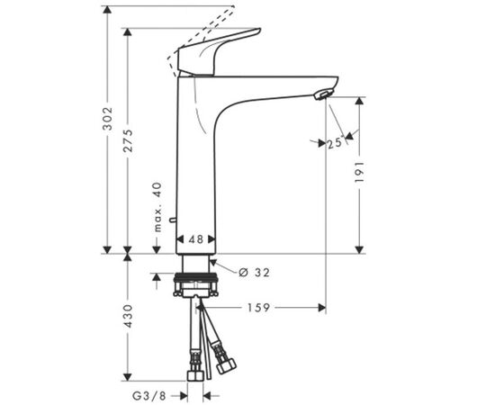 смеситель для раковины hansgrohe focus 31608000 в Актобе фото № 2