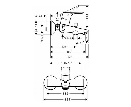 смеситель для ванны hansgrohe focus e2 31940000 в Актобе фото № 2