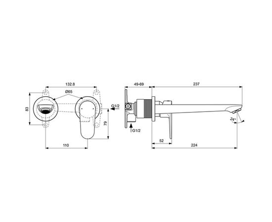 смеситель для раковины ideal standard cerafine bd133xg/a1313nu в Актобе фото № 2