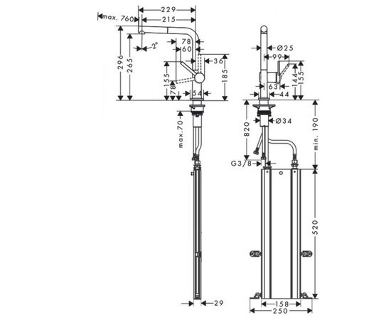 смеситель для кухни hansgrohe talis m54 72809000 в Актобе фото № 2