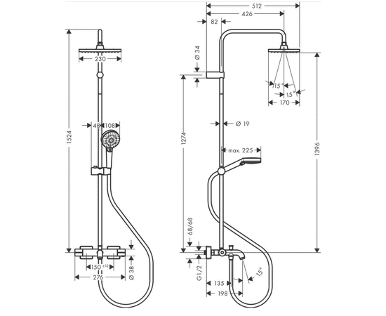 Душевая система hansgrohe vernis shape 26284000 230 термостат в Актобе фото № 2