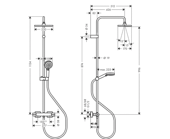 Душевая система hansgrohe vernis shape 26286670 230 термостат в Актобе фото № 2