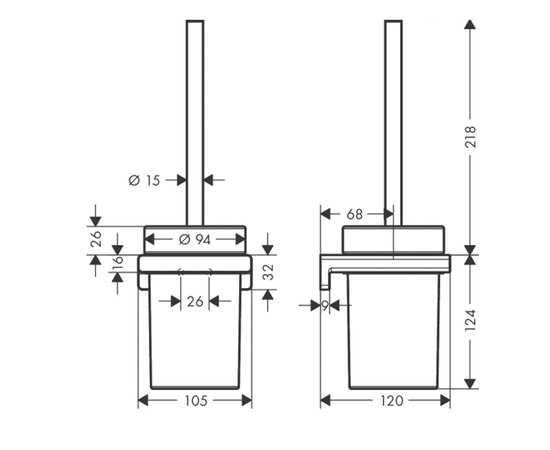 ёршик настенный hansgrohe addstoris 41752670 в Актобе фото № 2