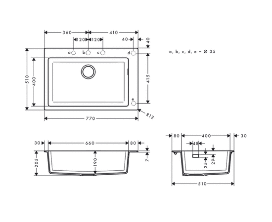 Кухонная мойка hansgrohe s510-f660 43313290 искусственный камень в Актобе фото № 2