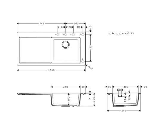 Кухонная мойка hansgrohe s514-f450 43314170  искусственный камень в Актобе фото № 4