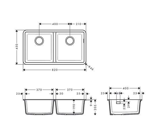 Кухонная мойка hansgrohe s510-u770 43434170 искусственный камень в Актобе фото № 2