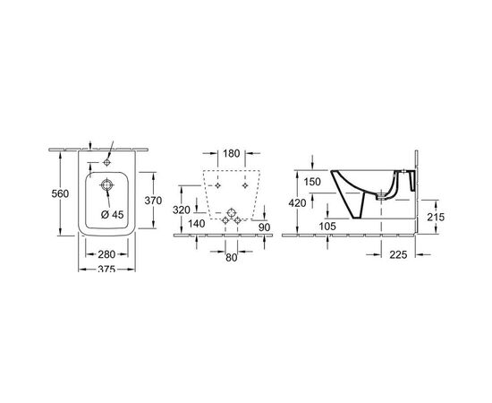 Биде подвесное villeroy & boch finion 446500r1 в Актобе фото № 4