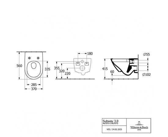 унитаз подвесной villeroy & boch subway 3.0 4670tsr1 с микролифтом в Актобе фото № 2