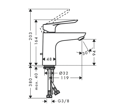 смеситель для раковины hansgrohe logis e 100 71161000 в Актобе фото № 2