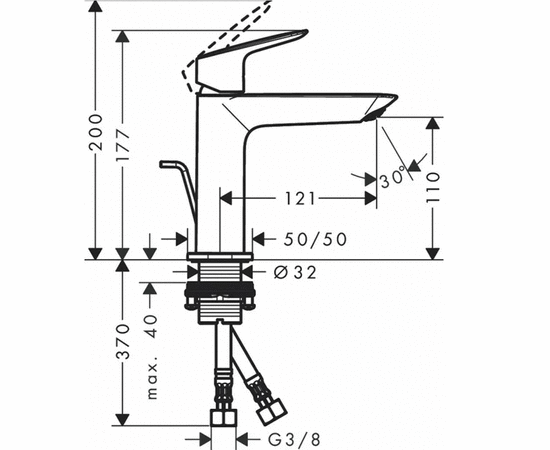 смеситель для раковины hansgrohe logis fine 71251000 в Актобе фото № 2