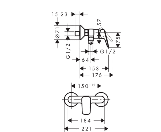 смеситель для душа hansgrohe logis 71600000 в Актобе фото № 2